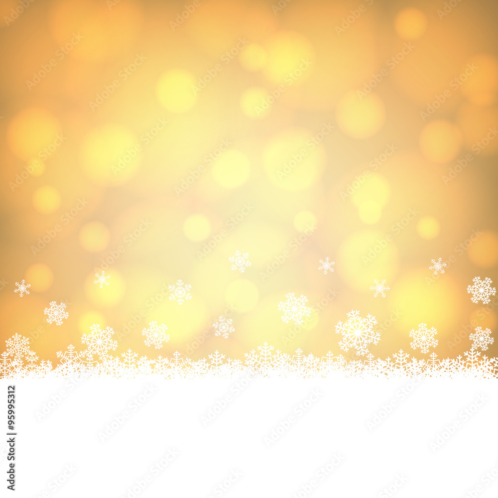 snowflakes border with shiny golden background snowflakes border with shiny golden background