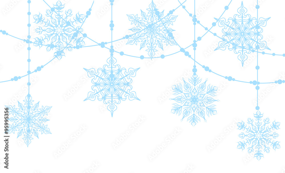 blue snowflakes isolated on white