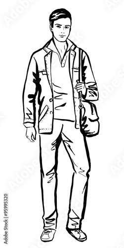man walking on street