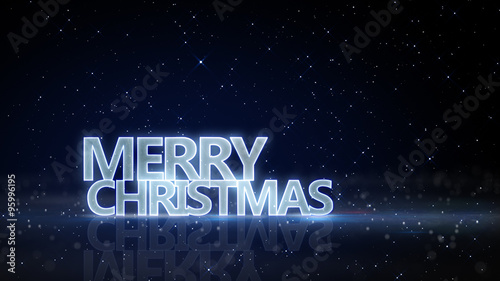 merry christmas glowing tex...