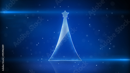 christmas tree and blue lig...