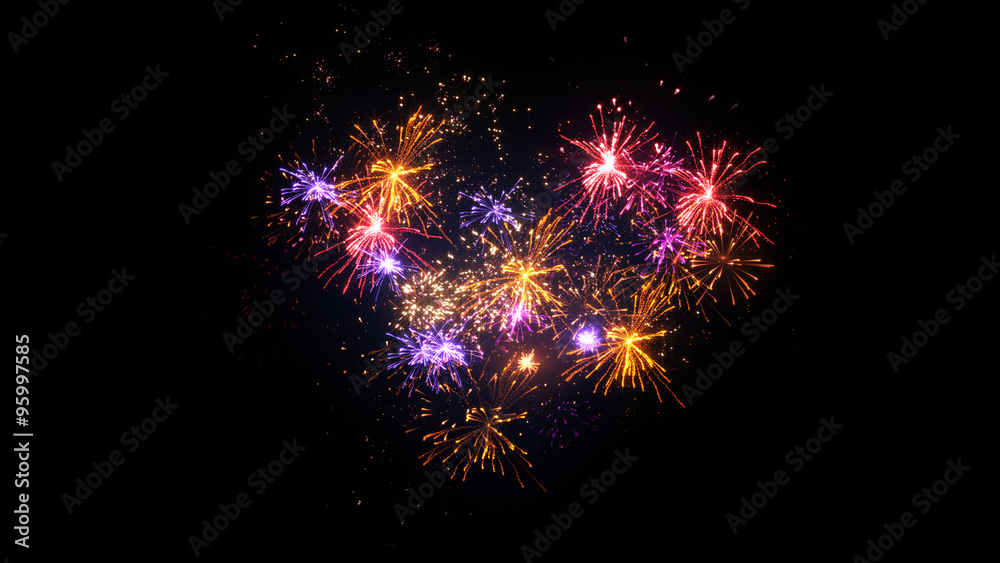 heart shape fireworks display