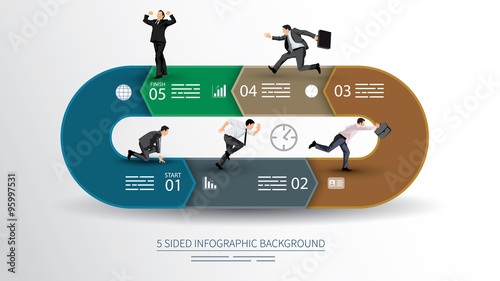 5 sided infographics background