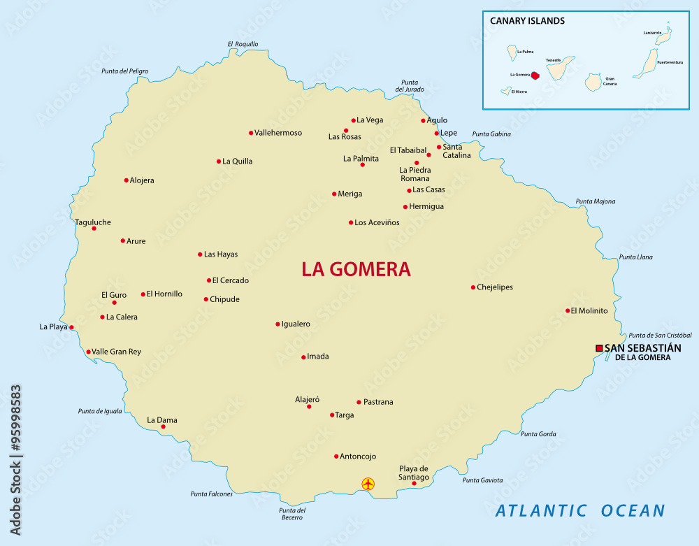 la gomera with overview map