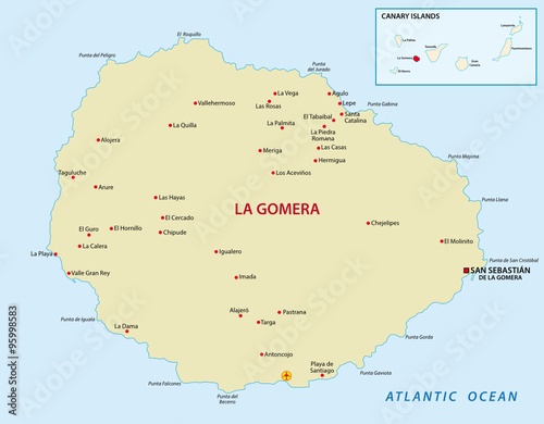 la gomera with overview map