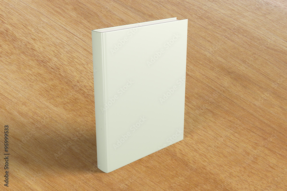 Blank cover of a book on a wooden table, mock up Blank cover of a book on a wooden table, mock up