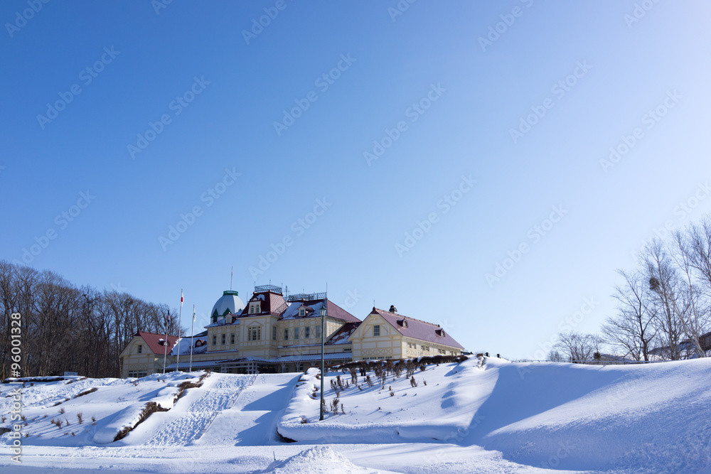 冬の北海道開拓の村入口