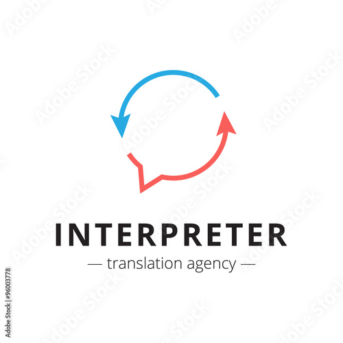 Vector creative translation agency logo