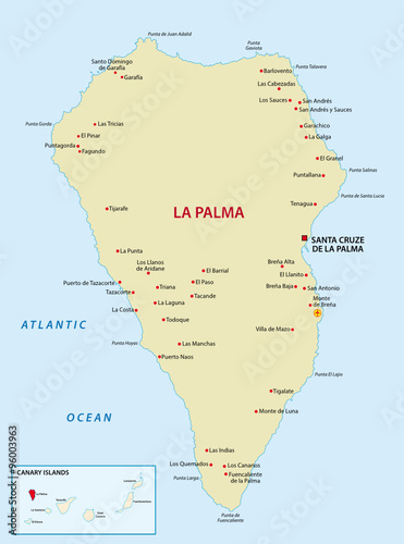 la palma with overview map