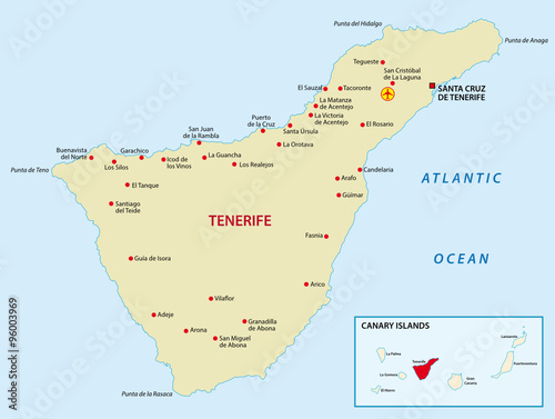 tenerife with overview map