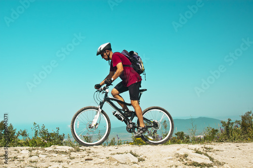 Cyclist on a mountain bike
