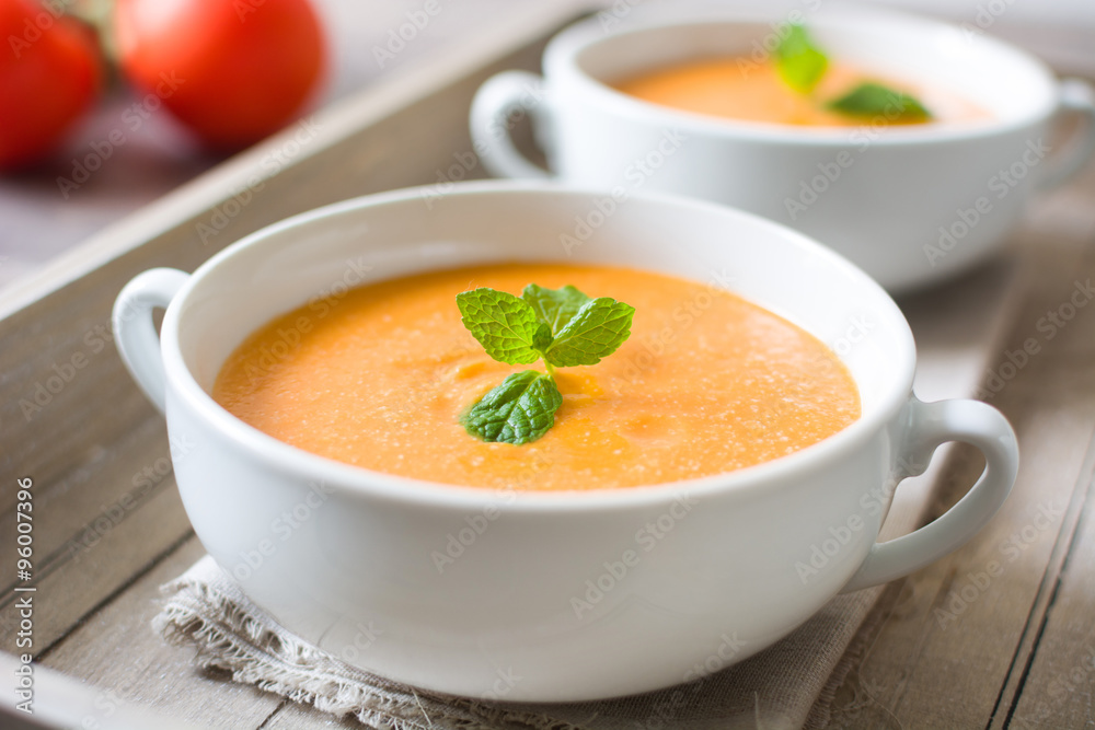 Gazpacho with tomato,garlic, cucumber and pepper Gazpacho with tomato,garlic, cucumber and pepper