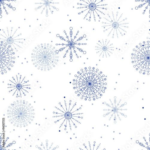 Seamless vector pattern with snowflakes