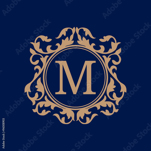 Vintage monogram template