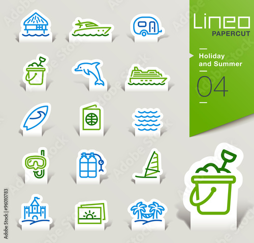 Lineo Papercut - Holiday and Summer outline icons