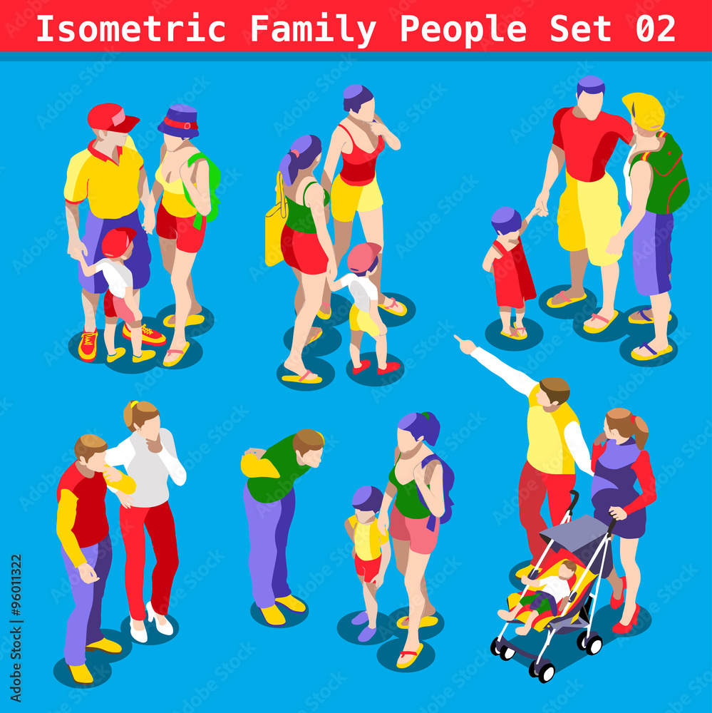 Family Set 02 People Isometric Family Set 02 People Isometric