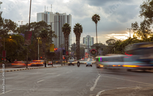 Nairobi traffic at dusk
