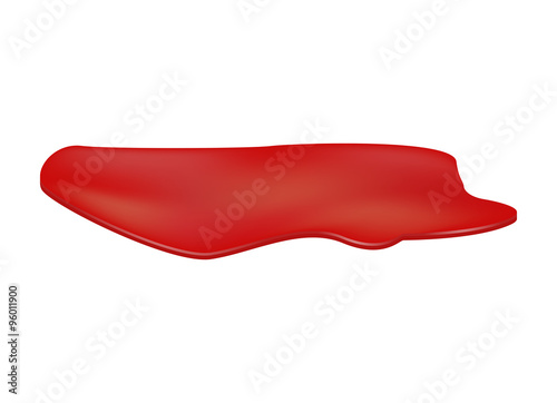 blood puddle, murder place, drop, blots, stain, red plash od blood. Vector illustration isolated on white background.