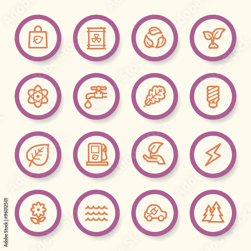Ecology web icons set