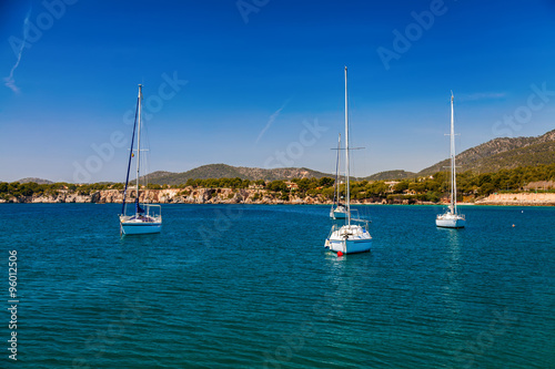 small yachts in the harbor of Portals Nous