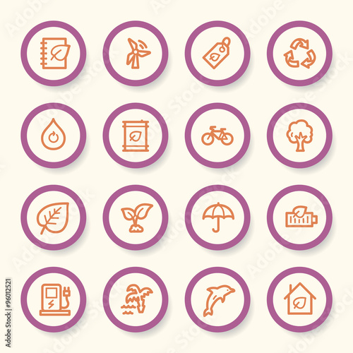 Ecology web icons set