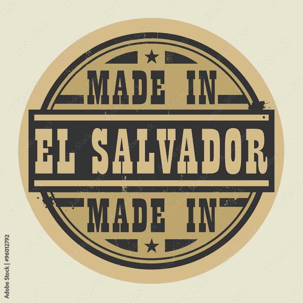 Abstract stamp or label with text Made in El Salvador Stock