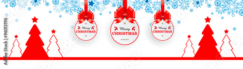 Banner Christmas Red Forest