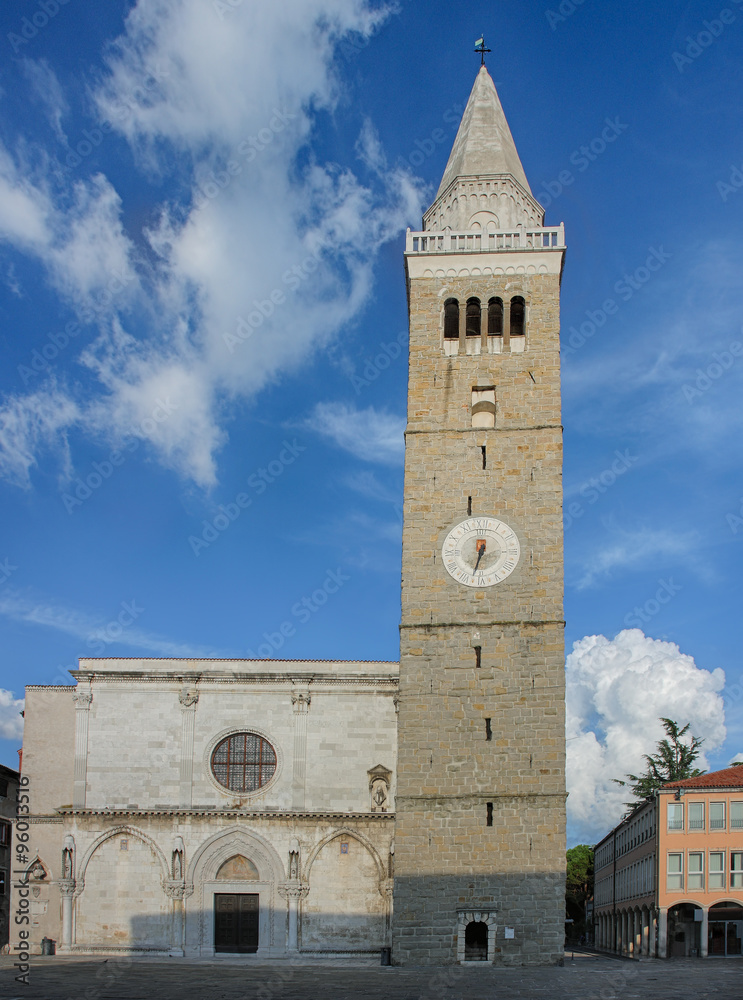 Ancient Romanesque city tower, 13 th Century in Koper in Sloveni