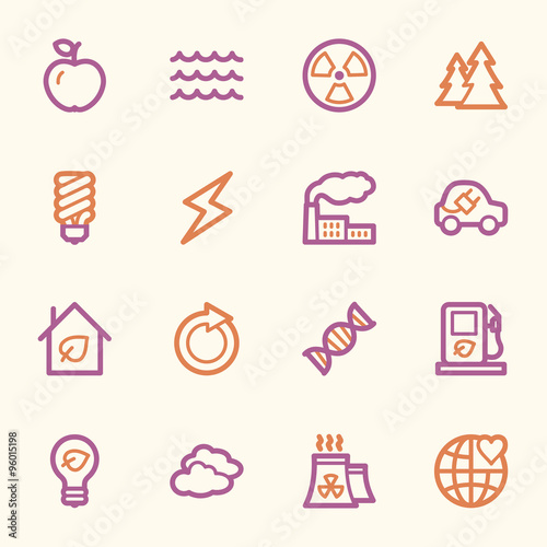 Ecology web icons set