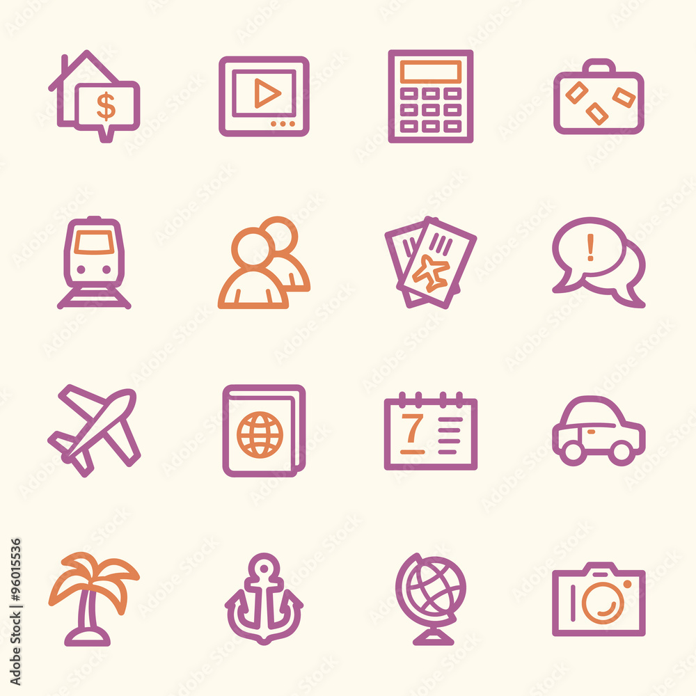 Travel web icons set Travel web icons set