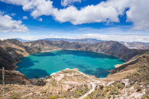 Quilotoa crater lake, Ecuador photo