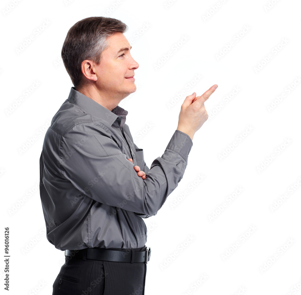Businessman presenting copy space. Businessman presenting copy space.