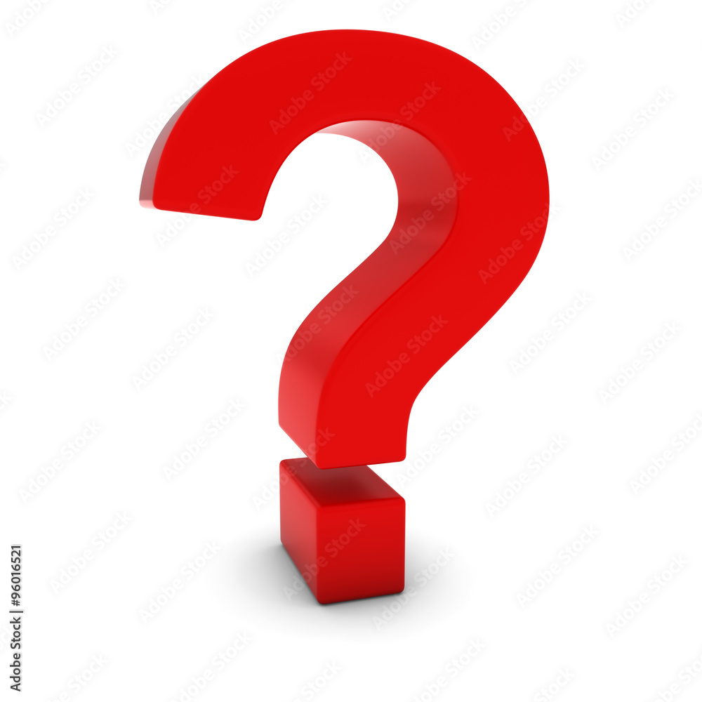 Red 3D Question Mark Isolated on white with shadows Red 3D Question Mark Isolated on white with shadows