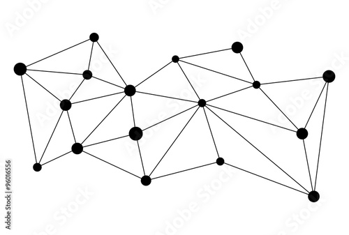 Vector network background abstract polygon triangle and dots