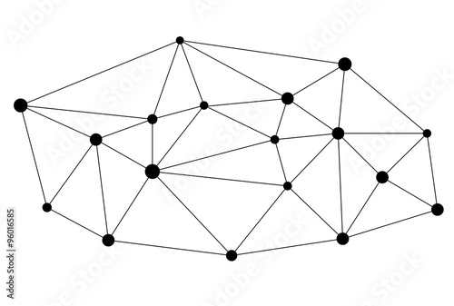 Vector network background abstract polygon triangle and dots