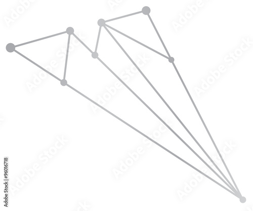 Vector network airplane abstract polygon triangle and dots