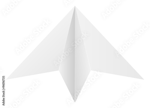 vector illustration of origami paper airplane on white background