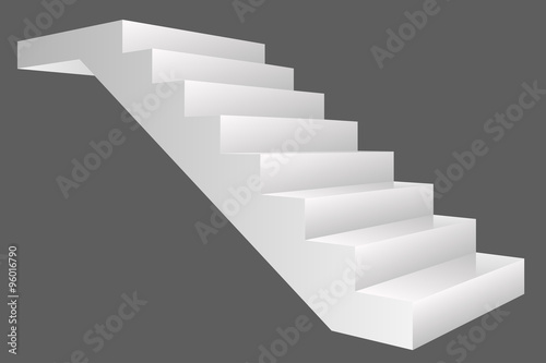 Vector stairs isolated on gray background
