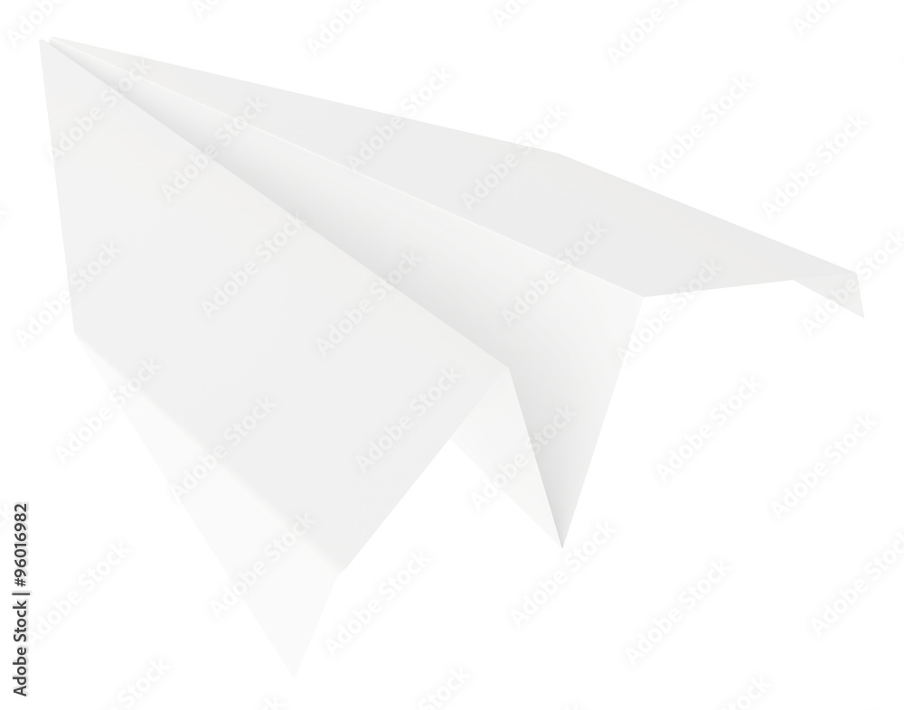 Gray paper plane. Isolated on white background Gray paper plane. Isolated on white background