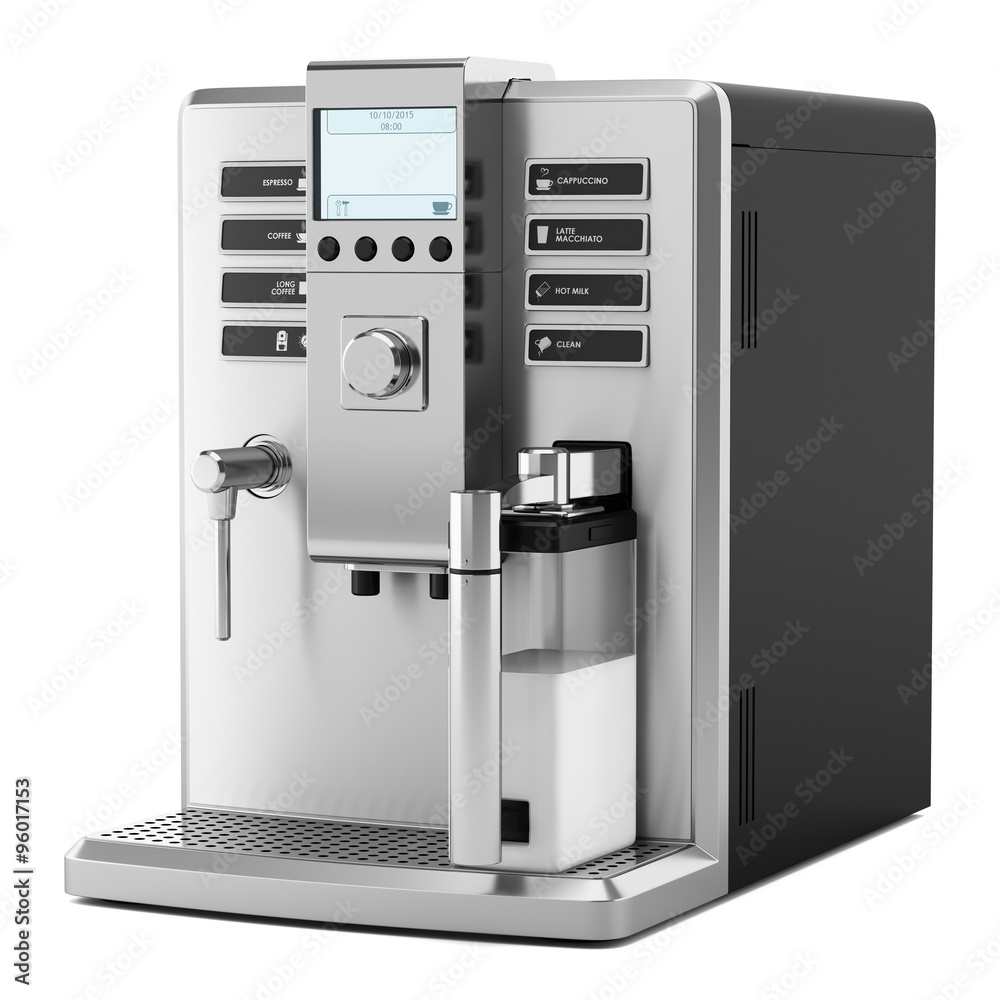 Fototapeta premium modern coffee machine isolated on white background