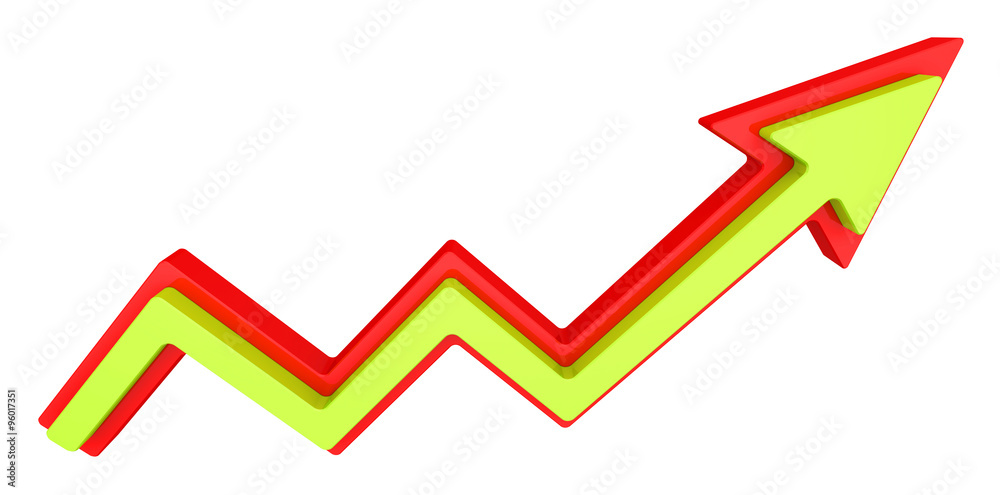 Growth progress arrow. Isolated on white background Growth progress arrow. Isolated on white background