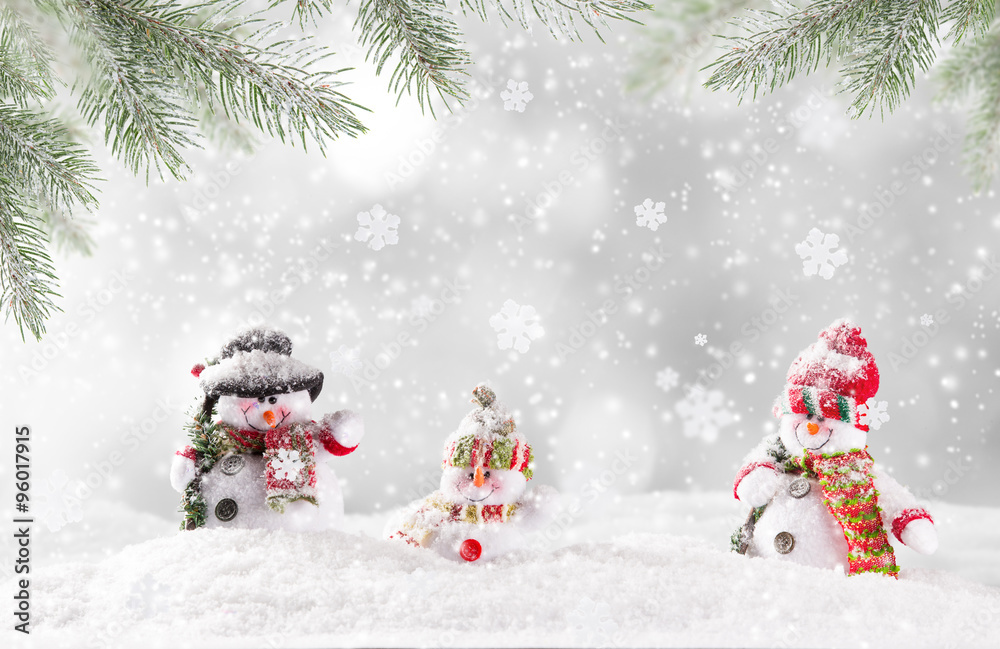 Christmas background with snowman Christmas background with snowman
