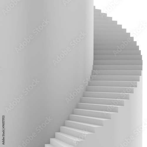 Spiral staircase. 3d render on white background