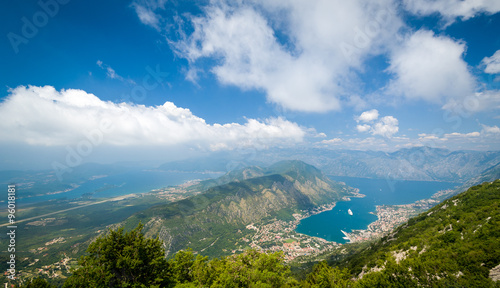 The Bay of Kotor wide angle landscape