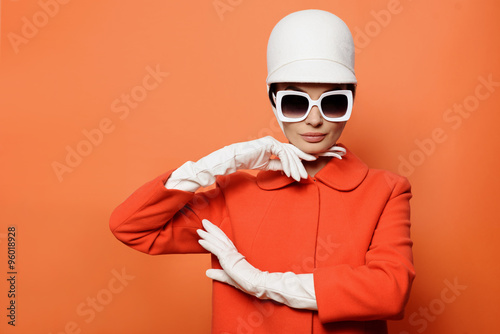 Girl at the classic image of 60s