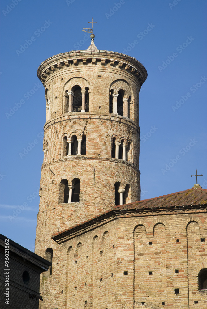 Italy. Ravenna. Dome round bell tower