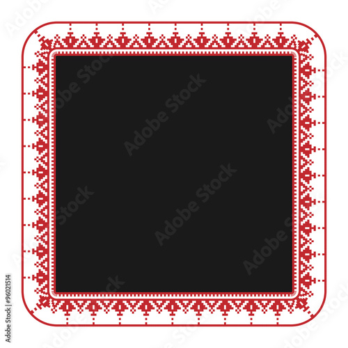 Traditional embroidered square frame