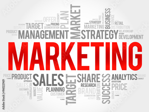 Marketing word cloud, business concept