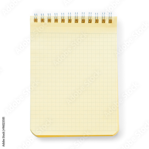 Yellow notebook isolated