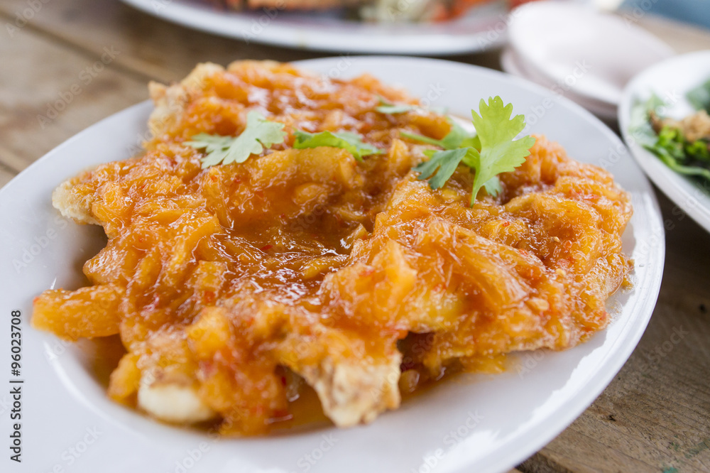 Thai Food : Ingredients of Fish fried with Chili Sweet Sauce Thai Food : Ingredients of Fish fried with Chili Sweet Sauce